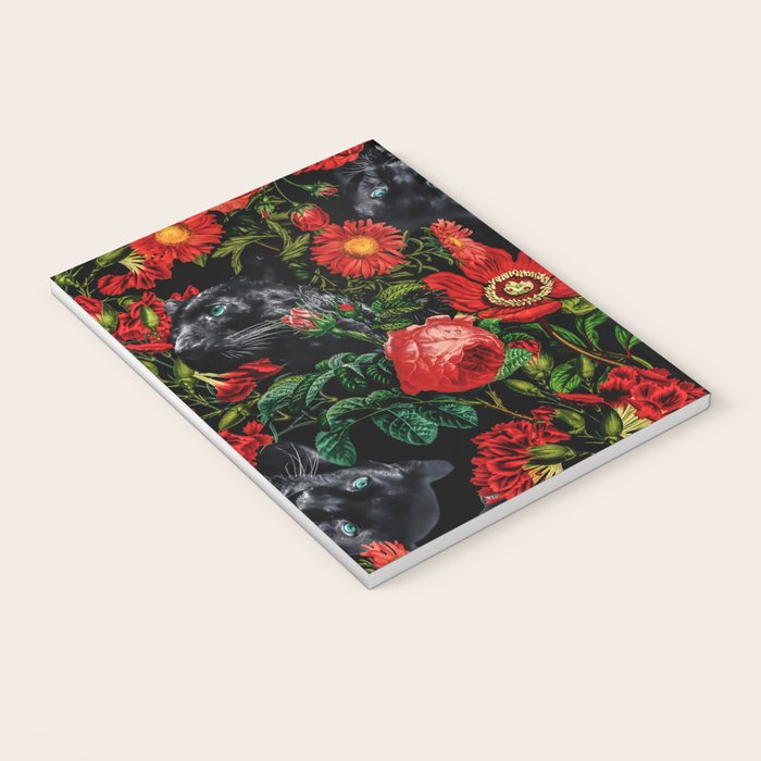Panther and Floral Pattern XO Notebook Gallery Image 3