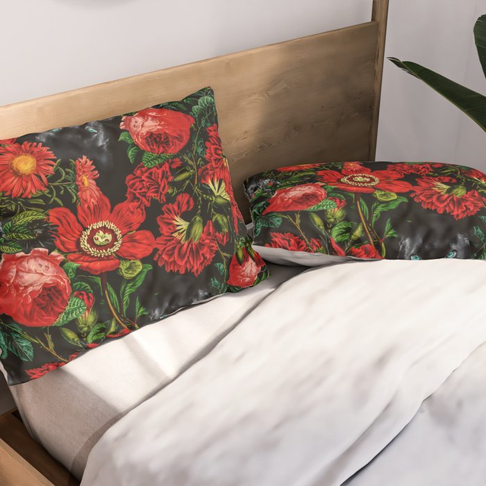 Panther and Floral Pattern XO Pillow Sham Gallery Image 2