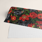 Panther and Floral Pattern XO Wrapping Paper Gallery Image 2