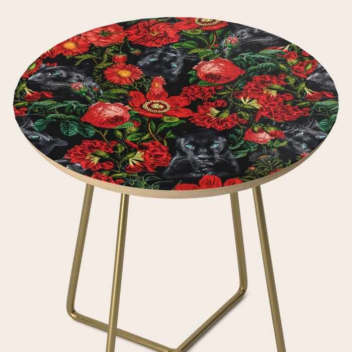 Panther and Floral Pattern XO Side Table Gallery Image 2