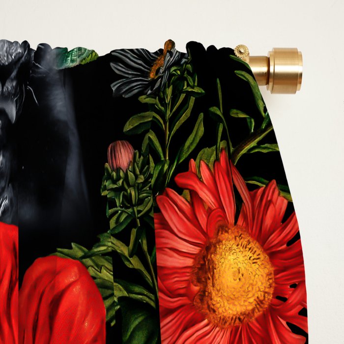 Panther and Floral Pattern XO Window Curtain Gallery Image 2