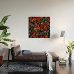 Panther and Floral Pattern XO Wood Wall Art Gallery Image 2