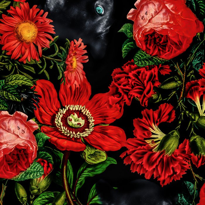 Panther and Floral Pattern XO Coffee Mug Gallery Image 2