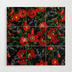Panther and Floral Pattern XO Wood Wall Art Gallery Image 1
