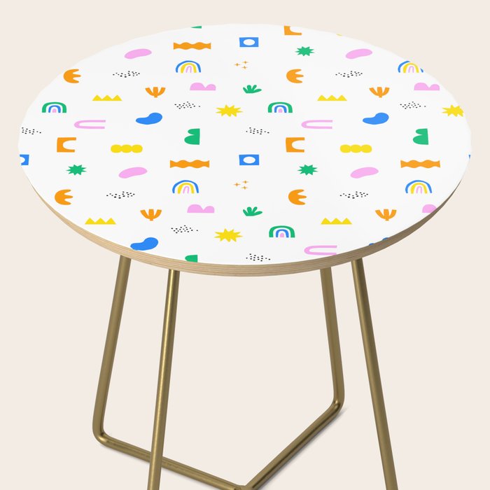 Fun colorful abstract summer shape pattern Side Table Gallery Image 2