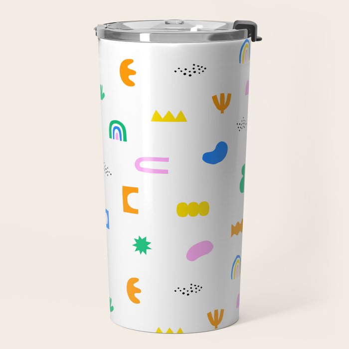 Fun colorful abstract summer shape pattern Travel Mug Gallery Image 2