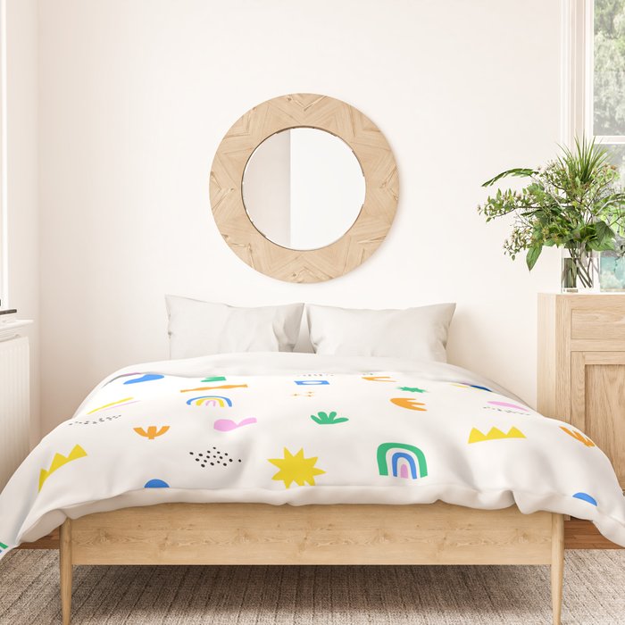 Fun colorful abstract summer shape pattern Duvet Cover Gallery Image 3