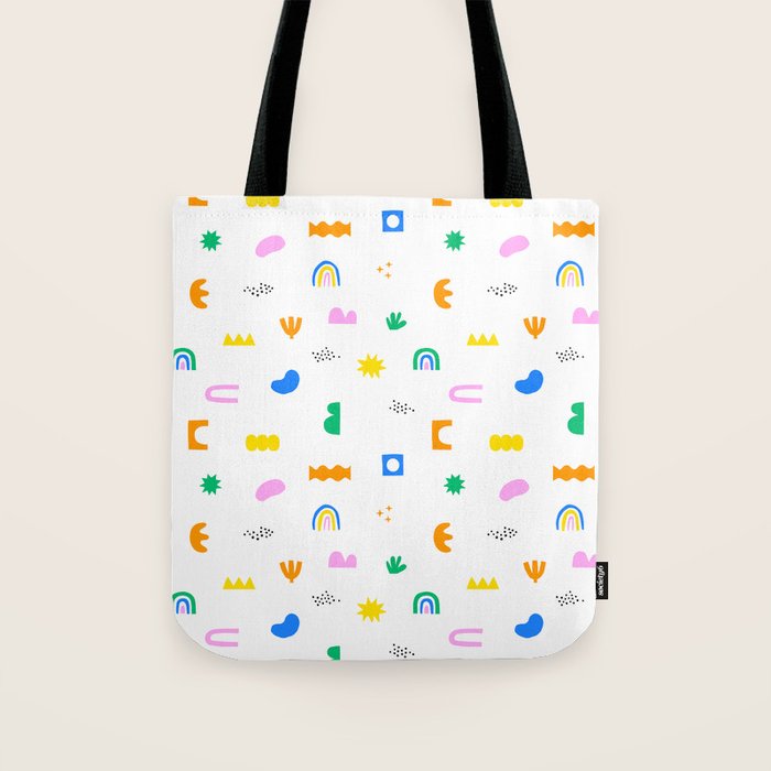 Fun colorful abstract summer shape pattern Tote Bag Gallery Image 1
