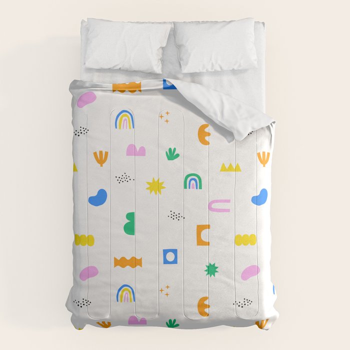 Fun colorful abstract summer shape pattern Comforter Gallery Image 6