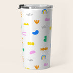 Fun colorful abstract summer shape pattern Travel Mug Gallery Image 3