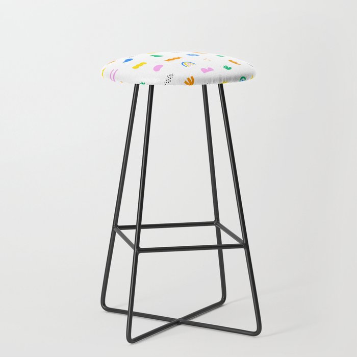 Fun colorful abstract summer shape pattern Stool Gallery Image 1