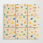 Fun colorful abstract summer shape pattern Wood Wall Art Gallery Image 1