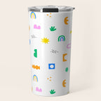 Fun colorful abstract summer shape pattern Travel Mug Gallery Image 1