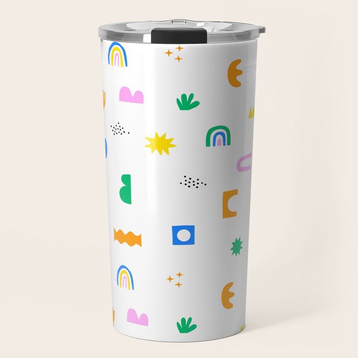 Fun colorful abstract summer shape pattern Travel Mug Gallery Image 1
