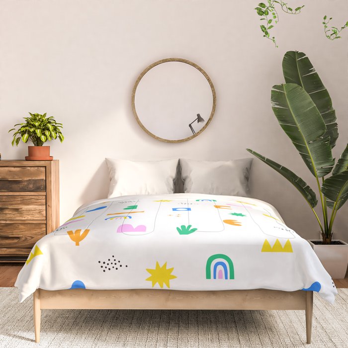 Fun colorful abstract summer shape pattern Comforter Gallery Image 3