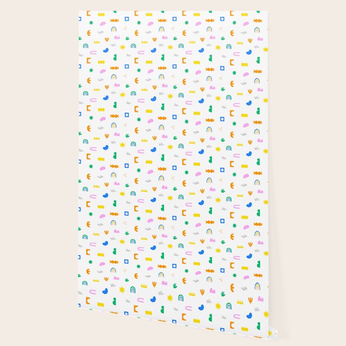 Fun colorful abstract summer shape pattern Wallpaper Gallery Image 2