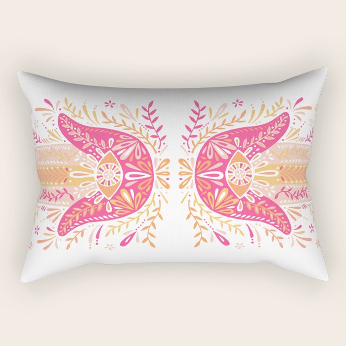 Hamsa Hand â Pink & Peach Palette Rectangular Pillow Gallery Image 2
