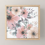 Watercolor, Blush Pink and Peach, Floral Prints Mini Art Print Gallery Image 1