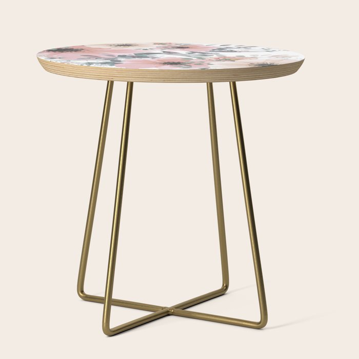 Watercolor, Blush Pink and Peach, Floral Prints Side Table Gallery Image 1