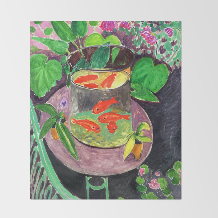 Henri Matisse Goldfish 1912 Throw Blanket Gallery Image 2