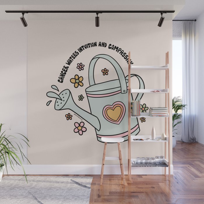Cancer Zodiac Watering Can Wall Mural Gallery Image 1