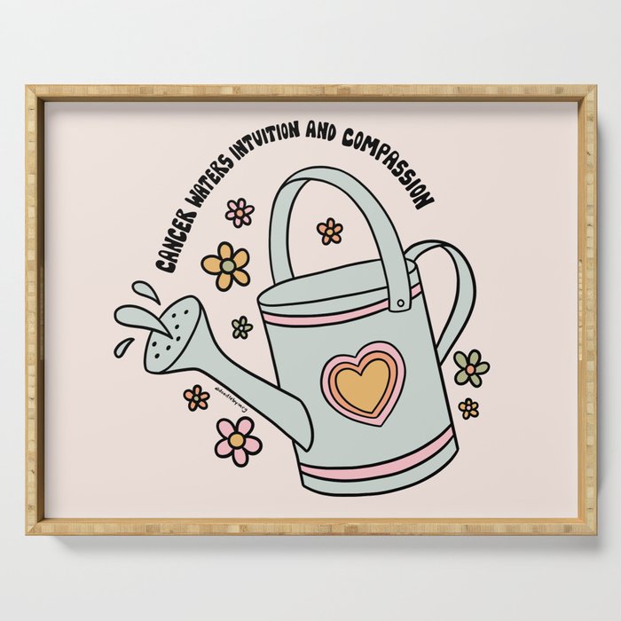 Cancer Zodiac Watering Can Serving Tray Gallery Image 1