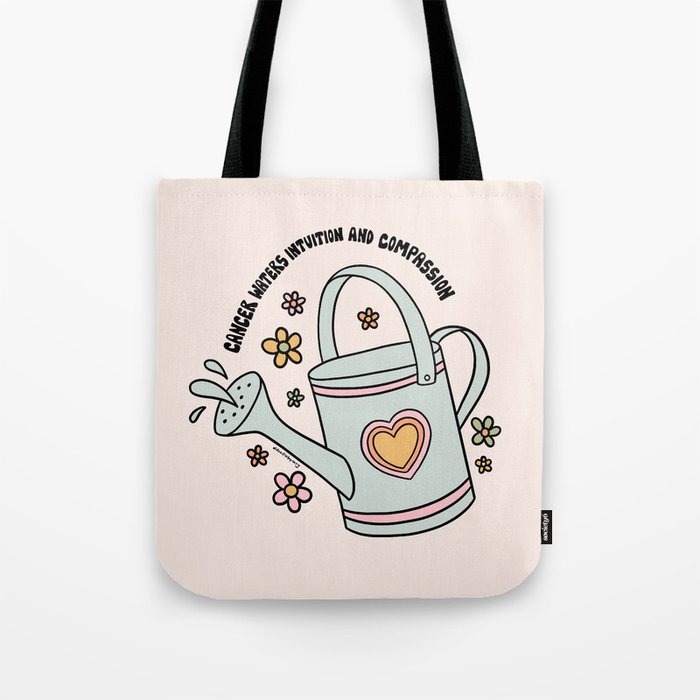 Cancer Zodiac Watering Can Tote Bag Gallery Image 1