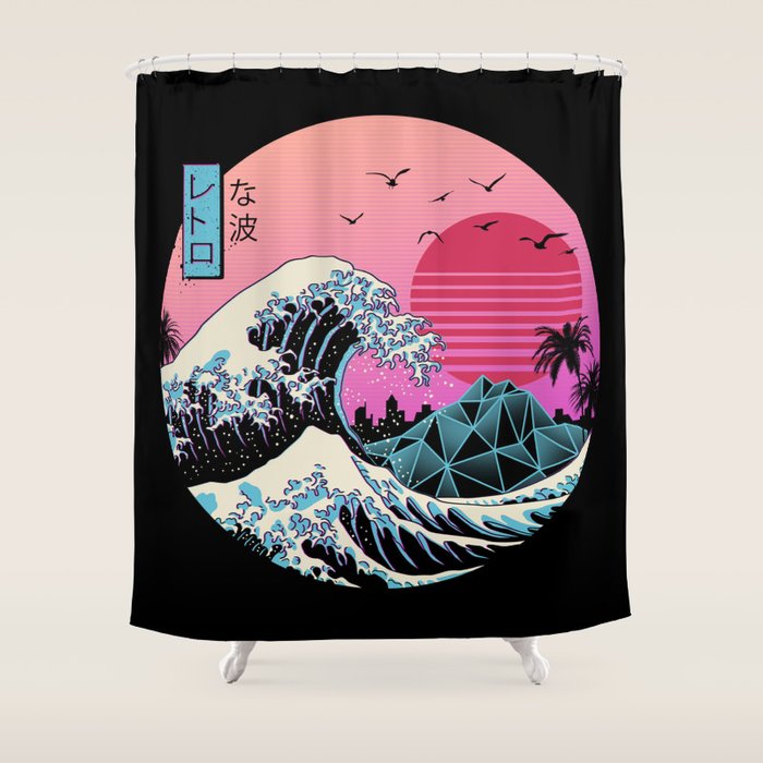 The Great Retro Wave Shower Curtain Gallery Image 1