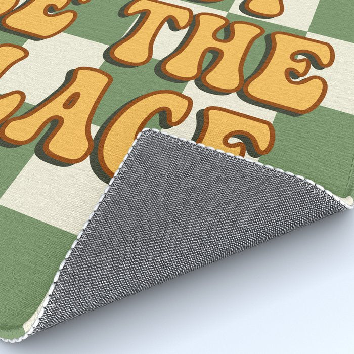 This Must Be The Place (Green Checkerboard) Rug Gallery Image 4