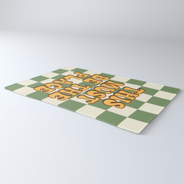 This Must Be The Place (Green Checkerboard) Rug Gallery Image 3