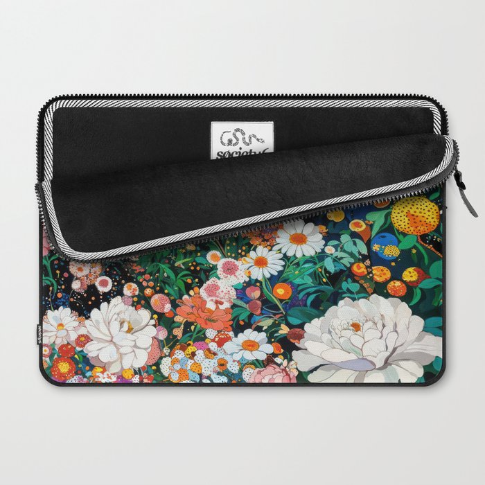Maximalist Botanical Wall Art Floral Poster Flower Print Dopamine Decor Pink Art Japanese Painting Laptop Sleeve Gallery Image 2