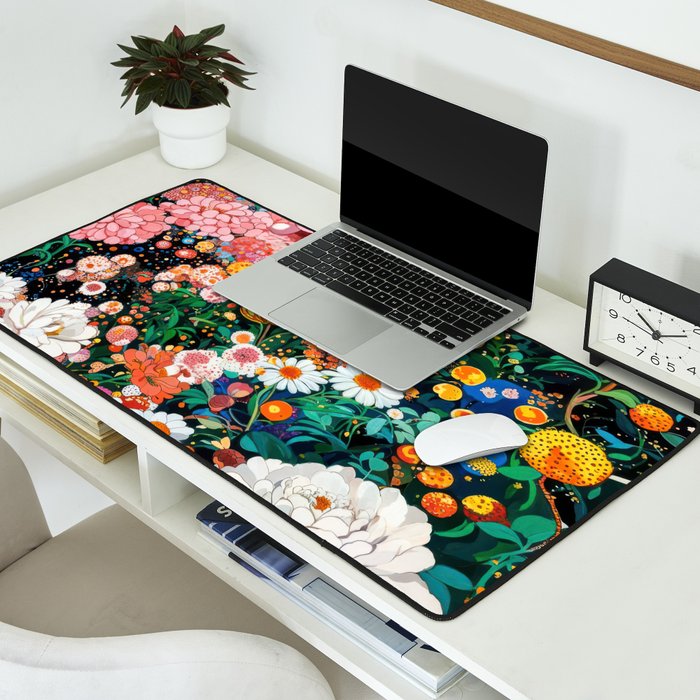 Maximalist Botanical Wall Art Floral Poster Flower Print Dopamine Decor Pink Art Japanese Painting Desk Mat Gallery Image 2