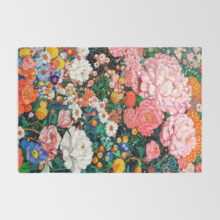 Maximalist Botanical Wall Art Floral Poster Flower Print Dopamine Decor Pink Art Japanese Painting Rug Gallery Image 2