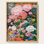 Maximalist Botanical Wall Art Floral Poster Flower Print Dopamine Decor Pink Art Japanese Painting Serving Tray Gallery Image 1