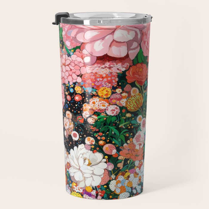 Maximalist Botanical Wall Art Floral Poster Flower Print Dopamine Decor Pink Art Japanese Painting Travel Mug Gallery Image 3