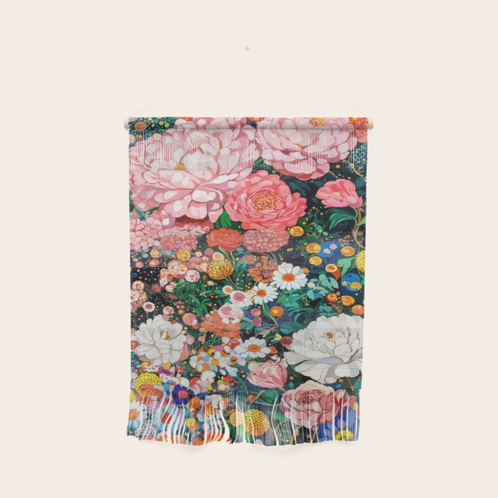 Maximalist Botanical Wall Art Floral Poster Flower Print Dopamine Decor Pink Art Japanese Painting Wall Hanging Gallery Image 1