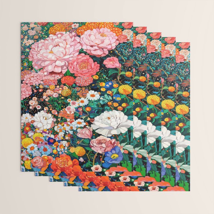 Maximalist Botanical Wall Art Floral Poster Flower Print Dopamine Decor Pink Art Japanese Painting Wrapping Paper Gallery Image 3