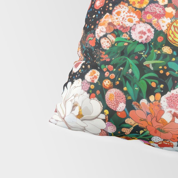 Maximalist Botanical Wall Art Floral Poster Flower Print Dopamine Decor Pink Art Japanese Painting Pillow Sham Gallery Image 4