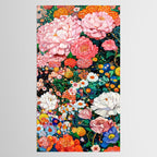 Maximalist Botanical Wall Art Floral Poster Flower Print Dopamine Decor Pink Art Japanese Painting Tablecloth Gallery Image 2