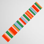 Colorful Stripes Orange, Green, Pale Pink, and Light Blue Bold Vertical Pattern Table Runner Gallery Image 3