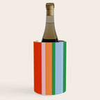 Colorful Stripes Orange, Green, Pale Pink, and Light Blue Bold Vertical Pattern Wine Chiller Gallery Image 2