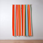 Colorful Stripes Orange, Green, Pale Pink, and Light Blue Bold Vertical Pattern Window Curtain Gallery Image 3