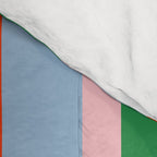Colorful Stripes Orange, Green, Pale Pink, and Light Blue Bold Vertical Pattern Comforter Gallery Image 4