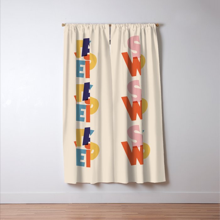 STAY WEIRD - colorful typography Window Curtain Gallery Image 3
