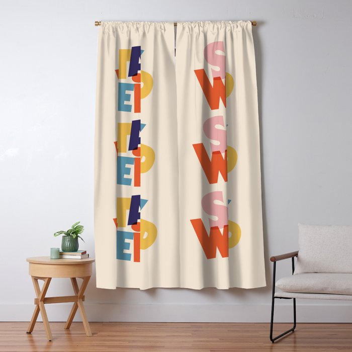 STAY WEIRD - colorful typography Window Curtain Gallery Image 5