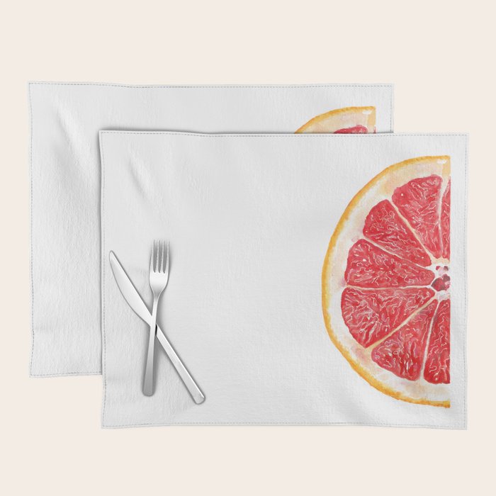 Tutti Frutti Grapefruit Watercolor Painting Placemat Gallery Image 1