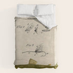 Vintage Brown Trout Fly Fishing Lure Patent Game Fish Identification Chart Duvet Cover Gallery Image 6