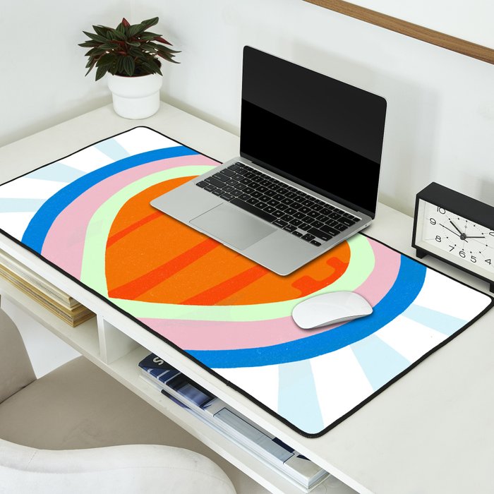 heart of love, orange Desk Mat Gallery Image 2