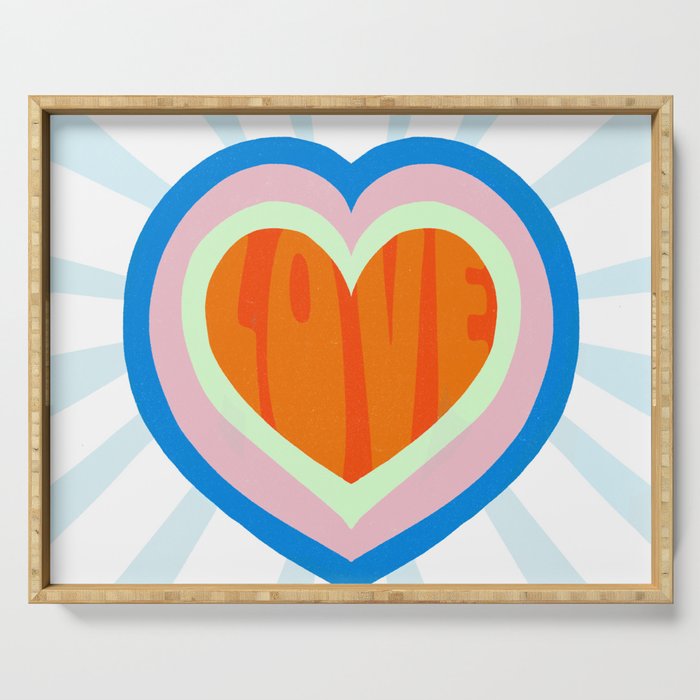 heart of love, orange Serving Tray Gallery Image 1