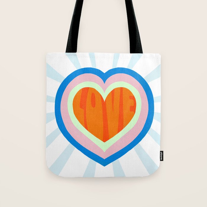 heart of love, orange Tote Bag Gallery Image 1